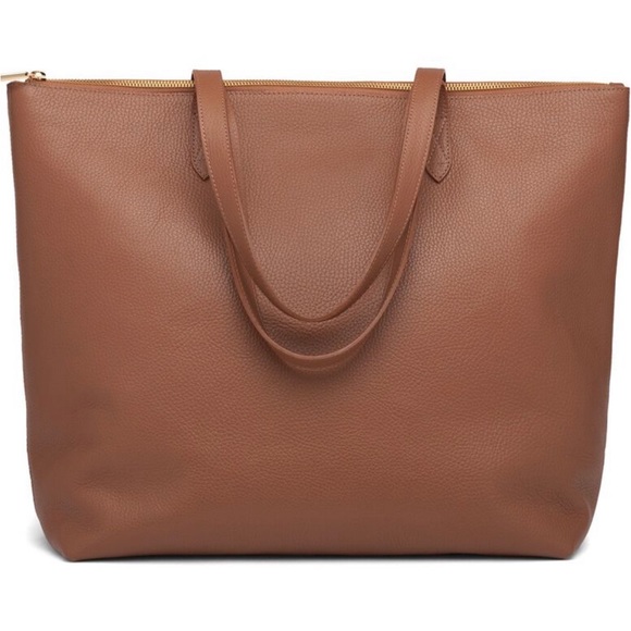 Cuyana Handbags - Cuyana Classic Leather Zipper Tote - Caramel - Like New